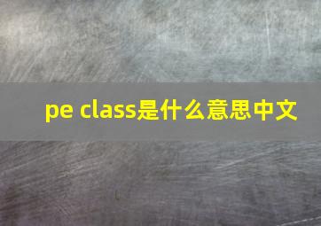 pe class是什么意思中文